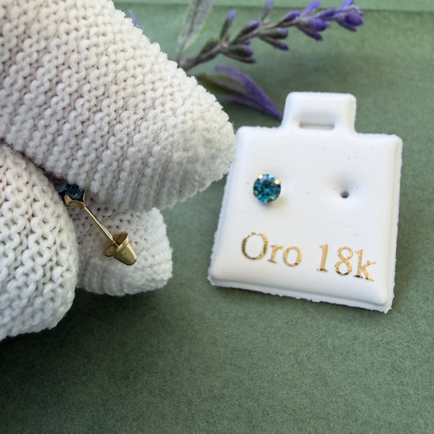 Aretes Zircon Azul