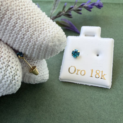 Aretes Zircon Azul