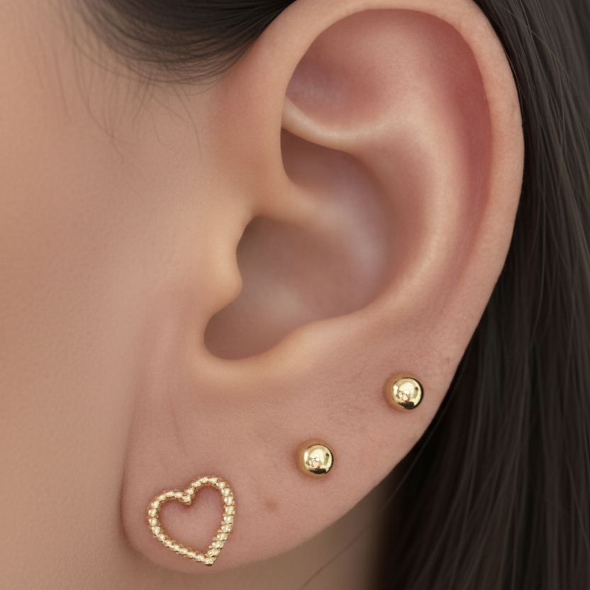 Aretes Corazón Texturizados mejorados