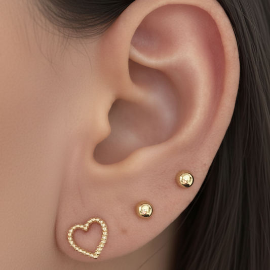 Aretes Corazón Texturizados mejorados
