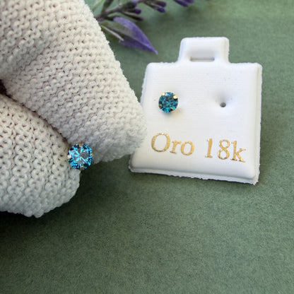 Aretes Zircon Azul
